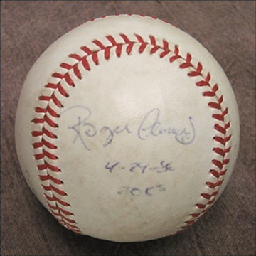 1986 Roger Clemens Twenty-Strikeout Game Used Baseball