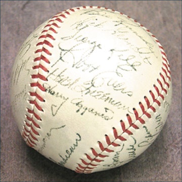 Boston Sports - 1953 Boston Red Sox Team Signed Baseball with Agganis
