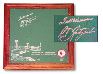 Boston Sports - Large Piece of Fenway Park's Green Monster (12x12" framed)