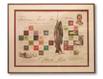 Ted Williams - 1952 Ted Williams Fly Fishing Advertisement (21x26" framed)