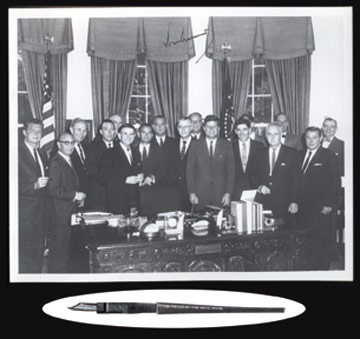 Political - JFK Signing Pen & Signed Photograph from the Jim Ruddy Collection