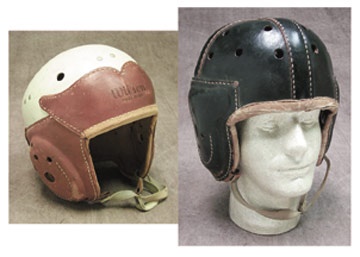 - 1930's Leather Football Helmets (2)