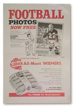 - Bobby Layne Kahn's Weiners Advertising Poster