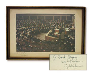 - Mid-1960's Lyndon B. Johnson Signed Photograph (21x26" framed)