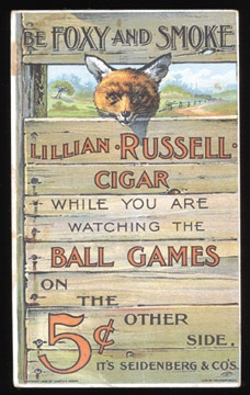 - 1899 Lillian Russell Cigars Baseball Schedule (3.5x5.5")