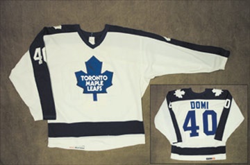1989-90 Tie Domi Toronto Maple Leafs Game Worn Rookie Jersey