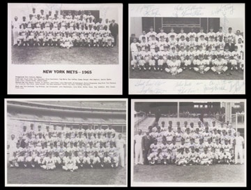 - 1964, 1965, 1966, and 1967 New York Mets Team Signed Photographs