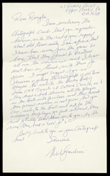 - 1969 Herb Gardiner Handwritten Signed Letter