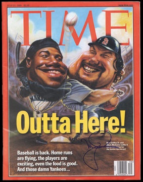 1998 Mark McGwire Signed Time Magazine