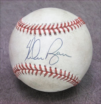 1993 Last Baseball Thrown by Nolan Ryan for His Final (324th) Win