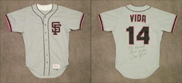 Baseball Jerseys - 1986 Vida Blue Game Worn Jersey