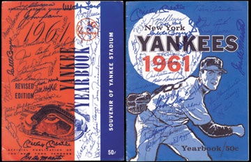 NY Yankees, Giants & Mets - 1961 New York Yankees Team Signed Yearbooks (2)