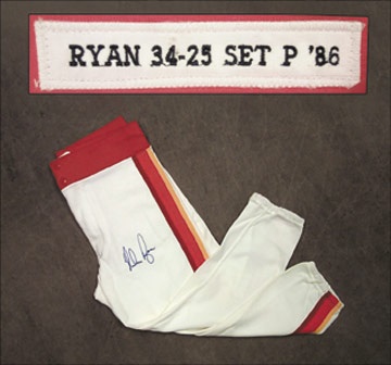 1986 Nolan Ryan Game Worn Pants