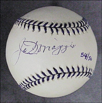 - 1999 Joe DiMaggio Deathbed Single Signed Baseball