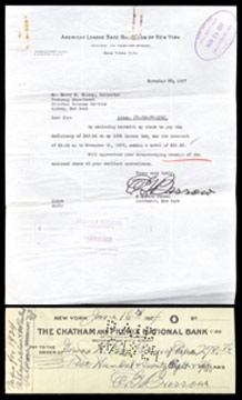 Ed Barrow - New York Yankees Document Collection