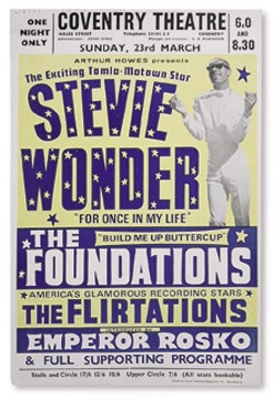 - 1969 Stevie Wonder English Concert Poster (10x15")