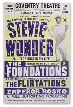 1969 Stevie Wonder English Concert Poster (10x15")