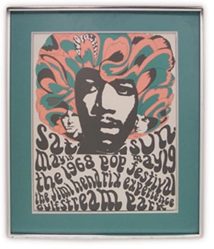 - 1968 Jimi Hendrix Pop Festival Poster (14x18")