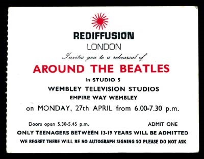 The Beatles - April 27, 1964 Ticket