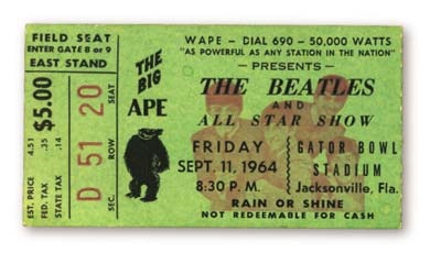 The Beatles - September 11, 1964 Ticket
