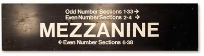 1950s Yankee Stadium Mezzanine Sign