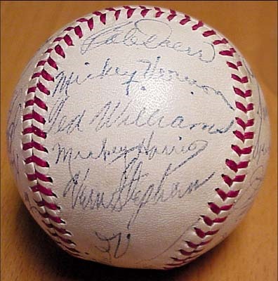 Autographed Baseballs - 1946 American League All-Star Team Signed Baseball
