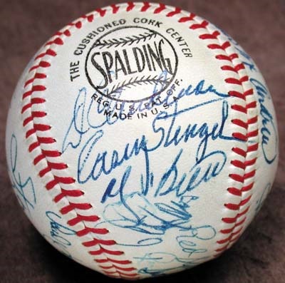 Autographed Baseballs - Old Timers' Game Signed Baseball with Stengel