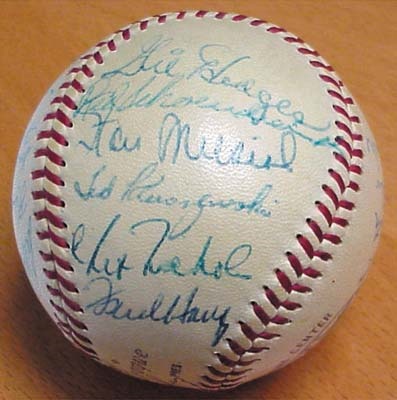 Autographed Baseballs - 1955 National League All-Star Team Signed Baseball