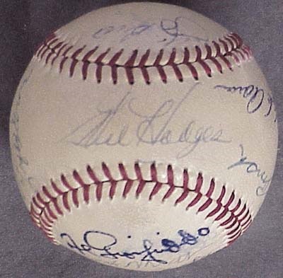 Autographed Baseballs - 1960's Cooperstown Hall of Fame Game Signed Baseball