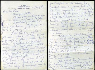 1956 Moe Berg Handwritten Letter