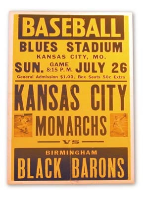 Baseball Memorabilia - 1940's Negro League Broadside