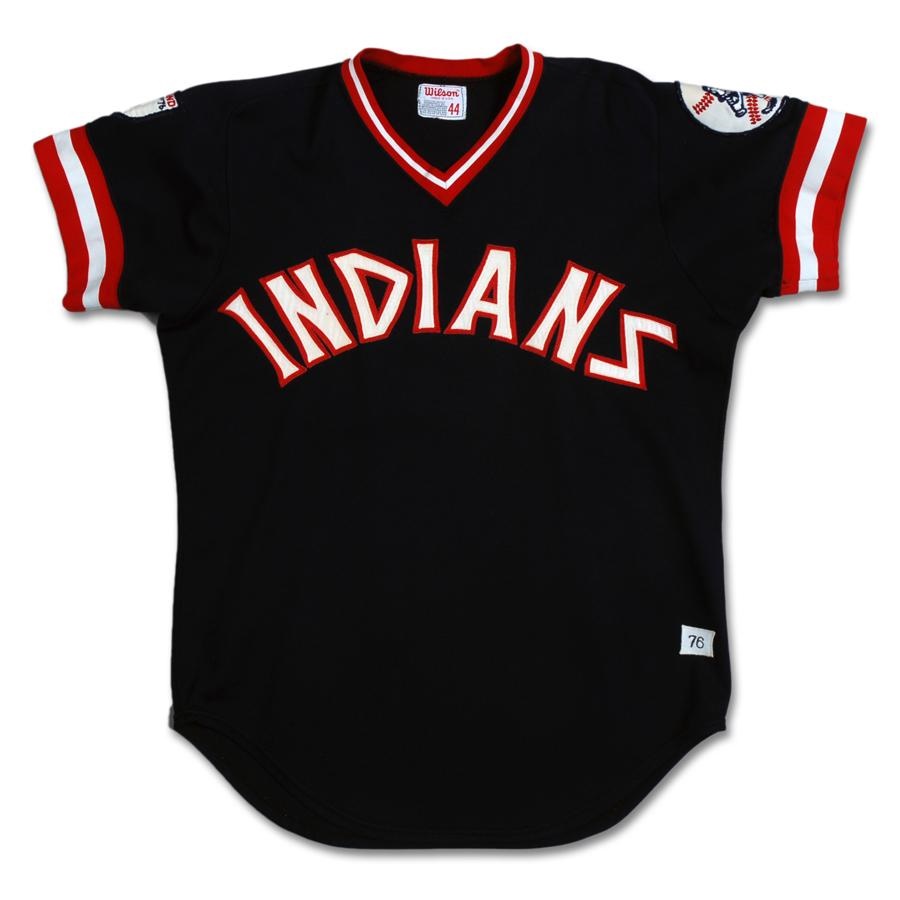 Game Used Baseball Jerseys and Equipment - 1976 Rocky Colavito Cleveland Indians Game Worn Jersey