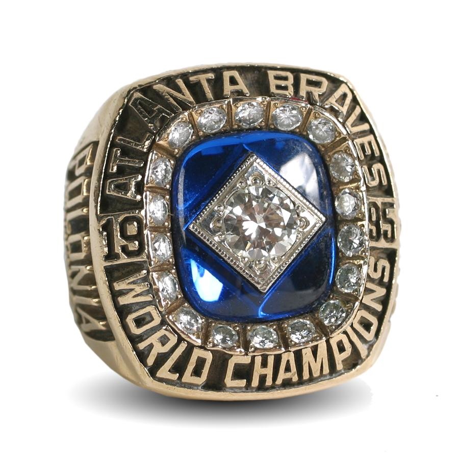 Baseball Rings, Trophies, Awards and Jewel - 1995 Luis Polonia Atlanta Braves World Championship Ring