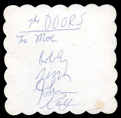Sports Autographs - The Doors Signed Coaster (3.5x3.5")