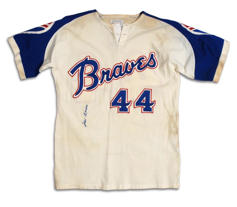 Game Used Baseball Jerseys and Equipment - 1972 Hank Aaron Atlanta Braves Game Worn Jersey