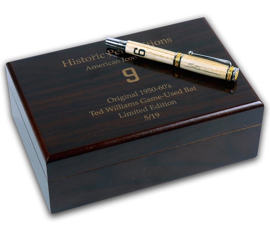Baseball Memorabilia - Ted Williams Pen Made From Ted Williams Game Used Bat Limited Edition 5/19