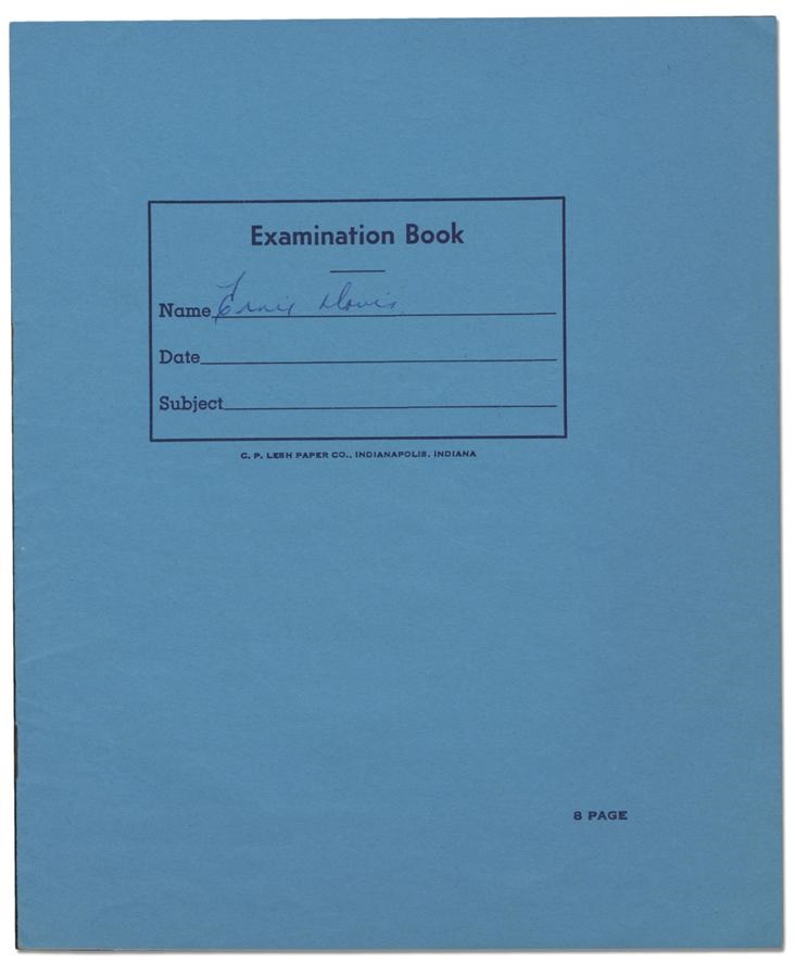- Ernie Davis Autographed College Exam Book