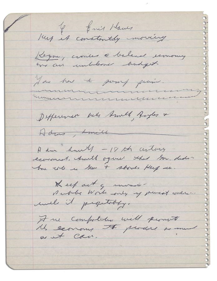 - Ernie Davis Signed Handwritten Homework Paper