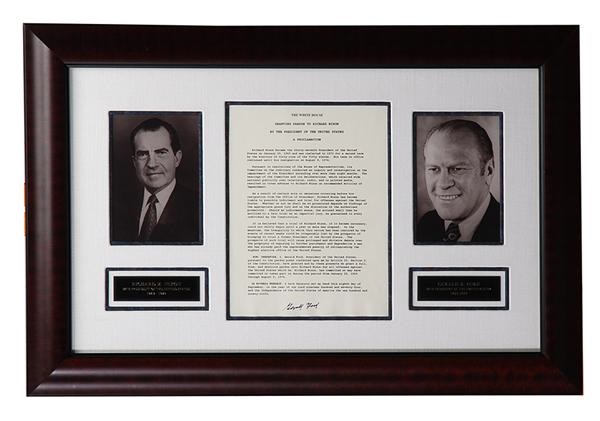 Rock And Pop Culture - Gerald Ford Signed Richard Nixon Pardon