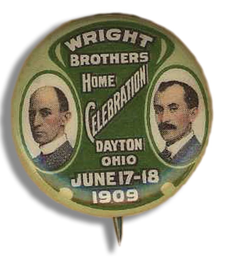- Vintage Wright Brothers Home Celebration Pinback Button