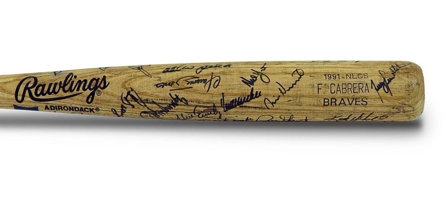 - 1991 Francisco Cabrera Atlanta Braves Team Signed NLCS Bat