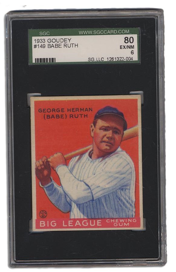 - 1933 Goudey Babe Ruth Card (SGC 80 EX/NM)
