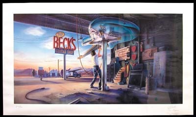 Sports Autographs - Jeff Beck Signed Limited Edition Print (24x36" framed)