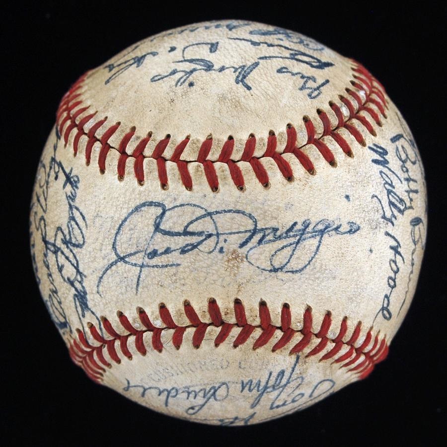 NY Yankees, Giants & Mets - 1950 New York Yankee Team Signed Baseball (24 signatures)