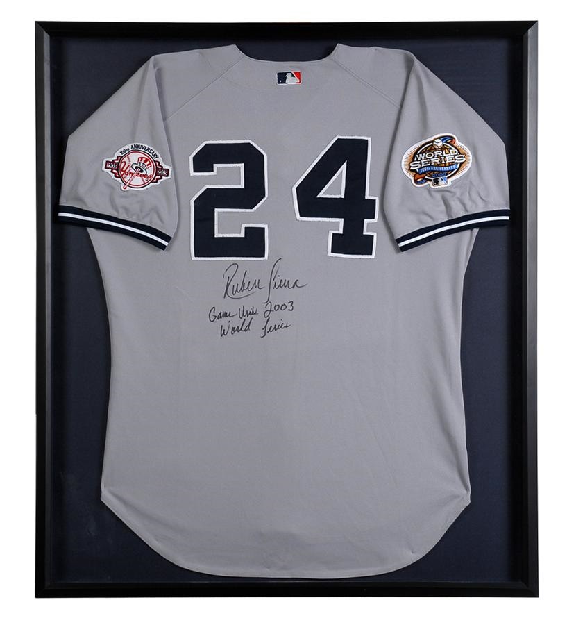 2003 Ruben Sierra Signed Game Used World Series Jersey
