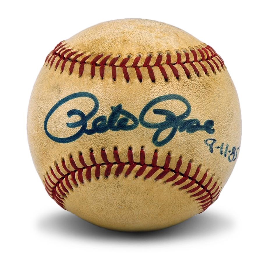 Pete Rose & Cincinnati Reds - 1985 Pete Rose Record Breaking 4,192nd Hit Game Used Baseball
