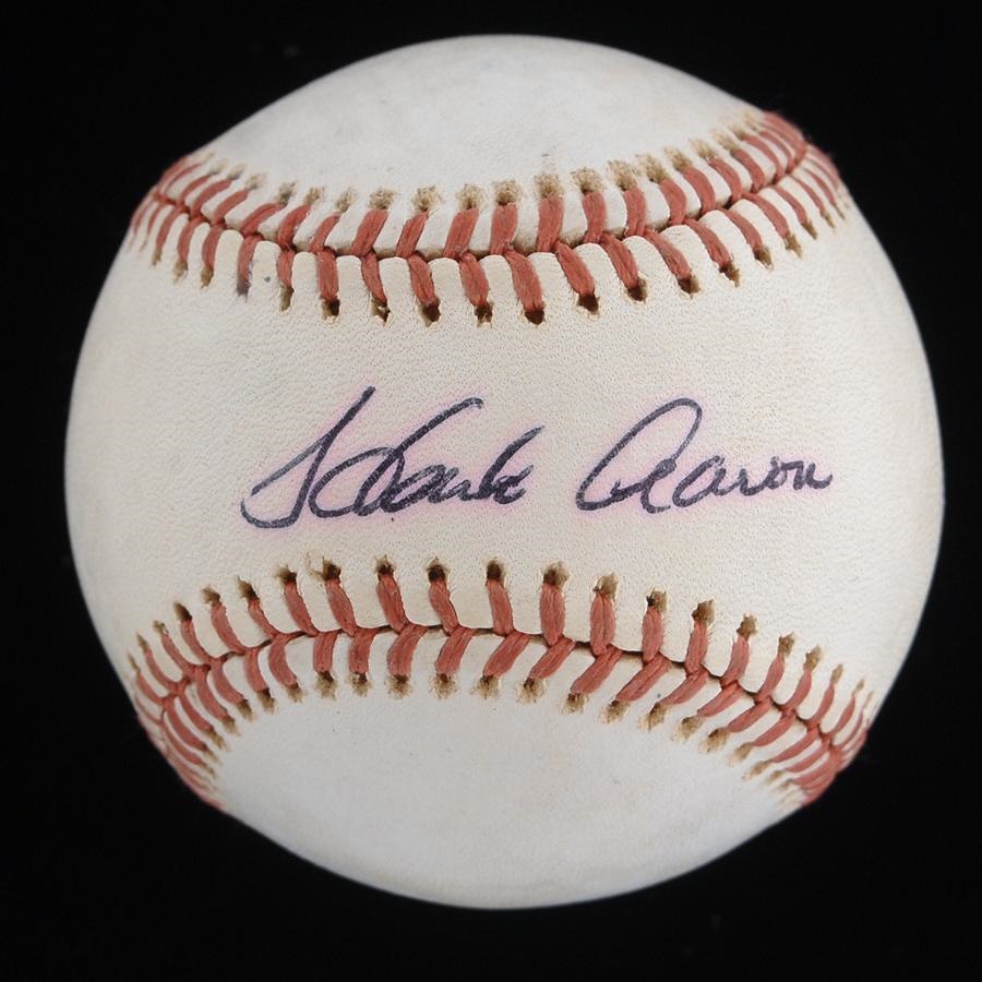 - Vintage Hank Aaron Single Signed Baseball