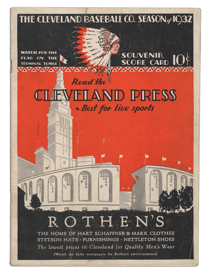 Baseball Memorabilia - First Game at Cleveland Stadium July 31, 1932 Program