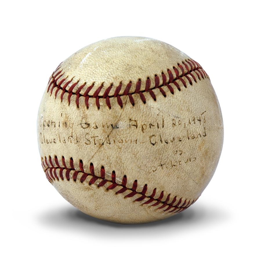Baseball Memorabilia - Opening Day 1948 Cleveland Indians Game Used Baseball