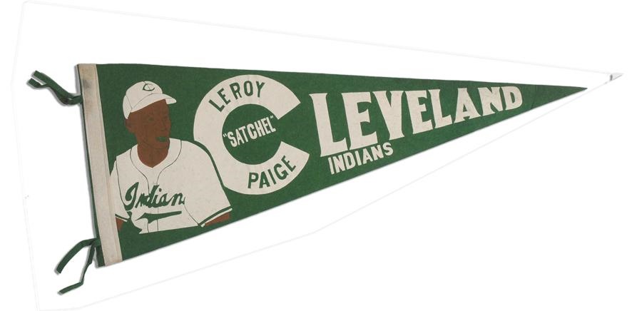 Baseball Memorabilia - Rare Satchel Paige Cleveland Indians Pennant
